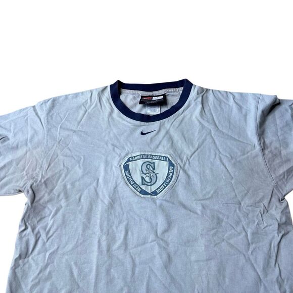Y2K Nike Center Swoosh Seattle Mariners T Shirt Large - Picture 3 of 7